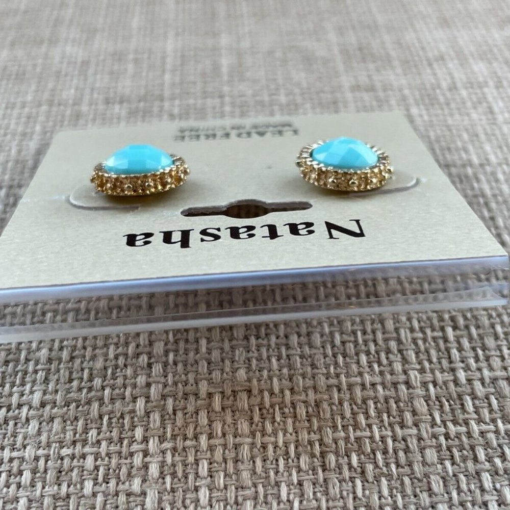 Natasha Women Earrings Stud Lead Free Gold Tone Ladies Earrings Jewelry New - Picture 4 of 11